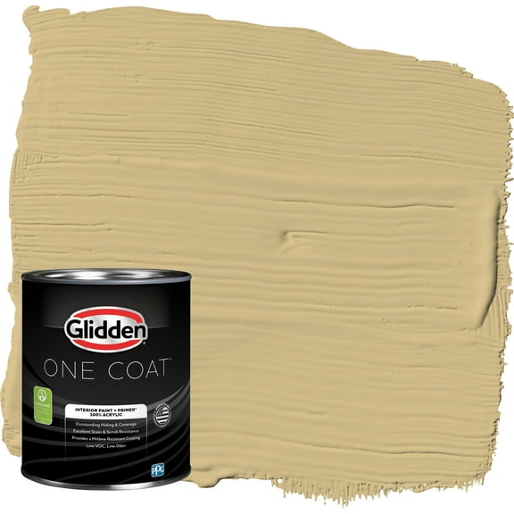 Glidden One Coat Interior Paint and Primer, Appalachian Trail / Beige, 1-Quart, Eggshell