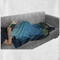thumbnail image 6 of Ocean Soft Flannel Fleece Blanket, Topical Underwater Cave Fishes Swimming Marine Coral Reefs Exotic Aquatic Beauty Image, Cozy Plush for Indoor and Outdoor Use, 50" x 70", Dark Blue, by Ambesonne, 6 of 6
