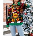 thumbnail image 3 of Sweaters for Women Trendy Ugly Christmas Sweater Crewneck Long Sleeve Knitted Pullover Sweaters Shermie, 3 of 6