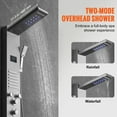 thumbnail image 3 of VEVOR Shower Panel System, 6 Shower Modes, LED & Screen Hydroelectricity Shower Panel Tower, Rainfall, Waterfall, 5 Massage Jets, Tub Spout, Handheld Shower, Stainless Steel Wall-Mounted Shower Set, 3 of 9