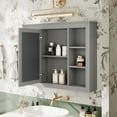 thumbnail image 4 of Euroco Wall Mounted Bathroom Mirror Cabinet – Triple Door Vanity Storage with Concealed Shelves, Modern Design, Durable Construction, Easy Assembly, 4 of 9