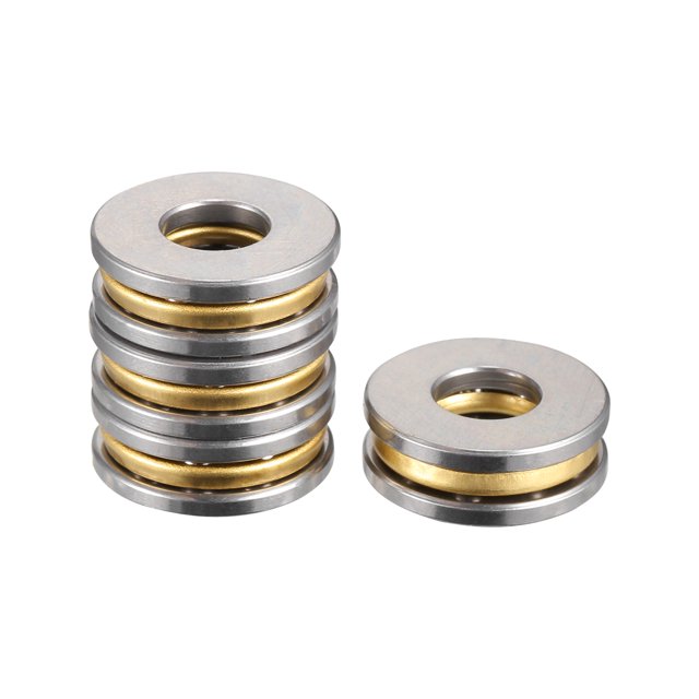 F7-17M Cojinete de bolas de empuje 7x17x6mm Rodillo de una hilera con arandelas Tono dorado - Paquete de 4