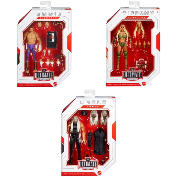 WWE Ultimate Edition 28 (Uncle Howdy, Eddie Guerrero & Tiffany Stratton) - Complete Set of 3 Mattel WWE Toy Wrestling Action Figures