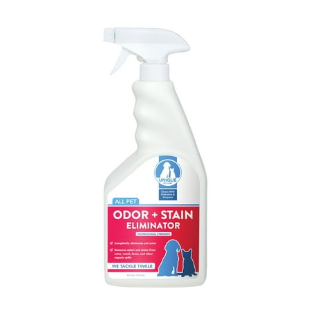 Unique Pet Odor and Stain Eliminator for Dog, Cat, Small Pet Messes- 24 oz. Ready-To-Use Liquid Spray - Bio-enzymatic Formula