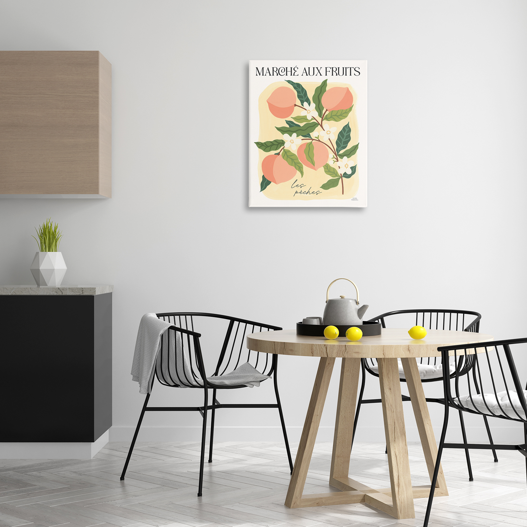Stupell Industries Marche Aux Peaches Food & Beverage Painting Gallery Wrapped Canvas Art Print Wall Art, 24 x 30