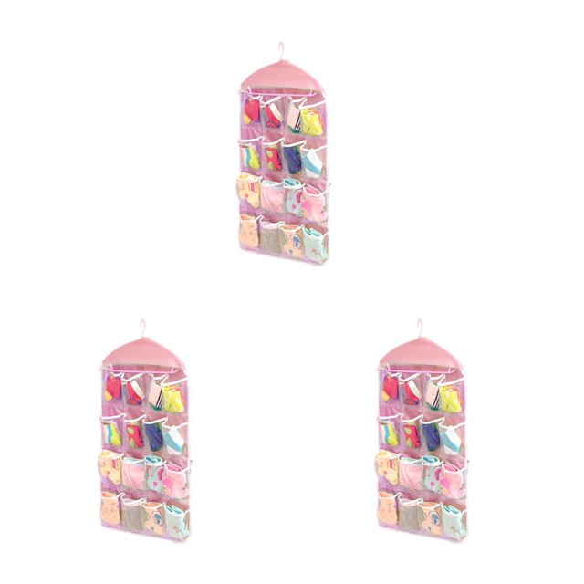 Matsuzay Bolsa colgante transparente de poliéster con 16 bolsillos para calcetines, sujetador, ropa interior, colgador, organizador de almacenamiento, 1 Type4 NO4 Matsuzay CBP007283