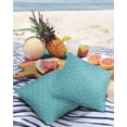 thumbnail image 3 of Pack of 2 Outdoor Pillow Covers, Vintage Pattern Moroccan Pattern Aqua Blue Waterproof Square Throw Pillowcase Cushion Decorative Pillow Covers for Couch Patio Tent, 26x26 in, 3 of 6