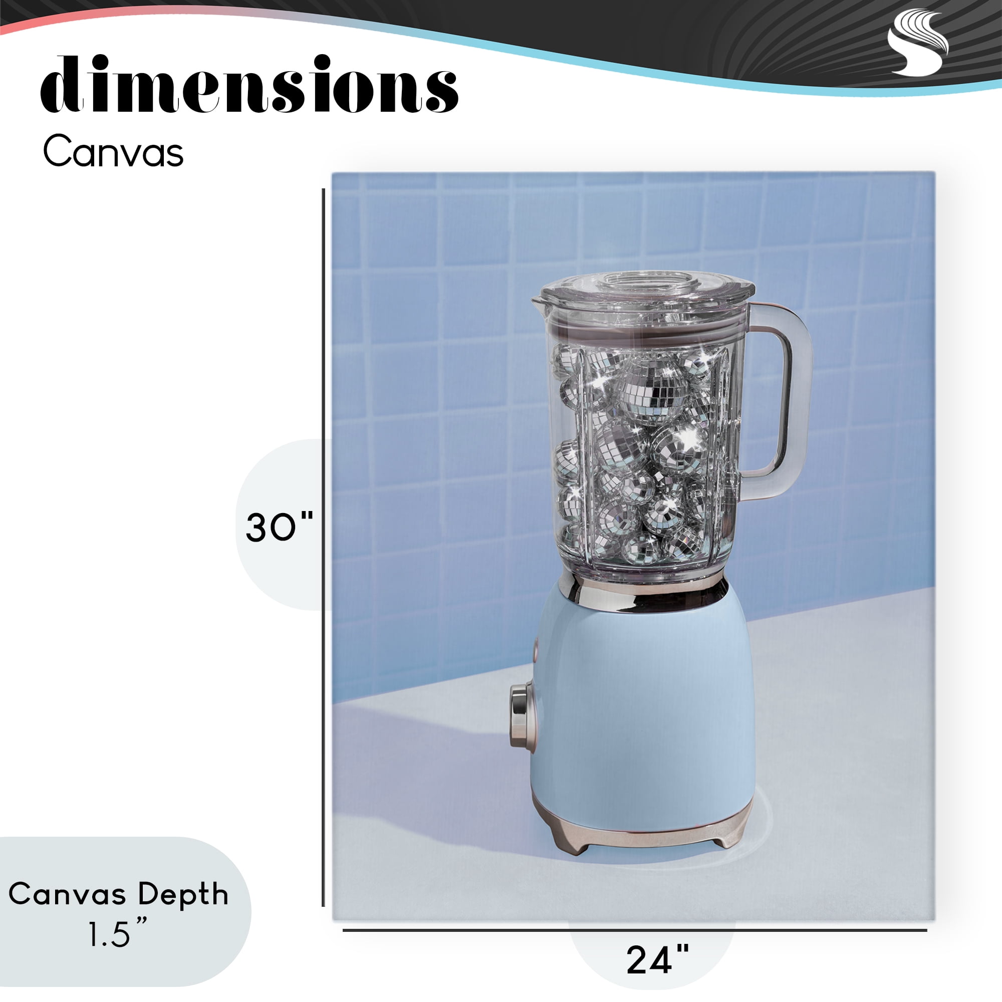 Stupell Industries Disco Drink Mixer over Blue Canvas Wall Art, design by LISH Creative