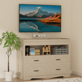 thumbnail image 6 of 4 Drawer Double Dresser, 47.24'' Wood Storage Side Cabinet Chest of Drawer for Bedroom Living Room, 6 of 10