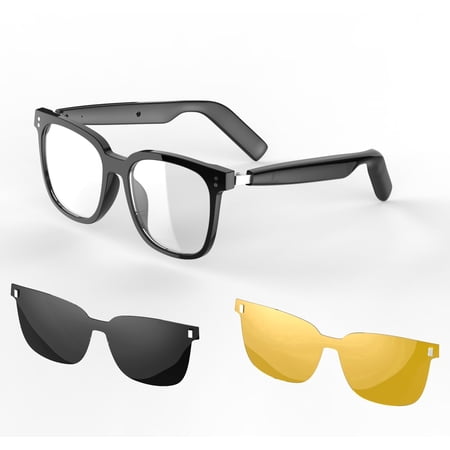 Smart Audio Sunglasses Bluetooth 5.4, Open Ear Wireless Headphones, UV400 Anti Blue Light Glasses, Touch Control, 7H Playtime, IP4 Waterproof for Outdoor Sports