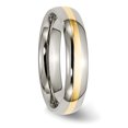 thumbnail image 4 of Titanium 14k Gold Inlay 5mm Wedding Band Ring Man Precious Metal   For Dad Mens  For Him, 4 of 11