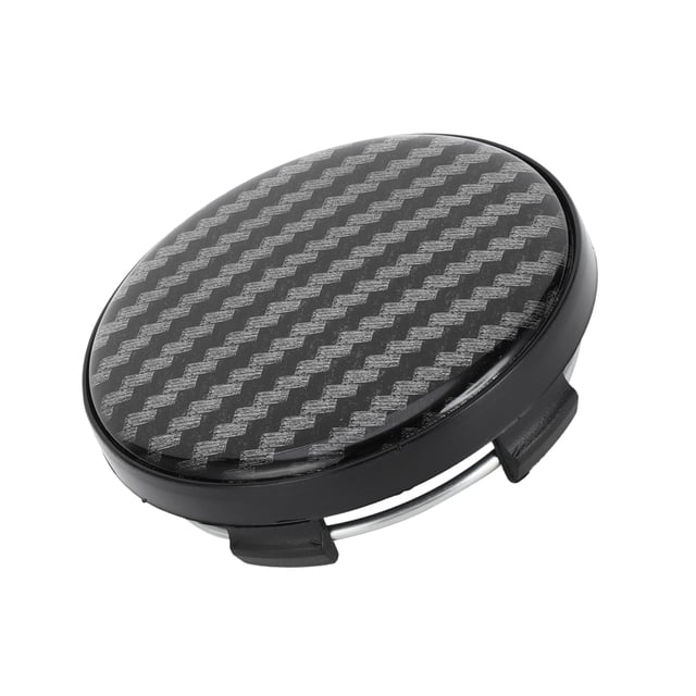 Tapas de centro de rueda Unique Bargains 58.5mm negras 1 pieza con adhesivo de patrón de fibra de carbono negro
