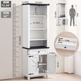 thumbnail image 2 of 72" Tall Bookshelf with Storage Cabinet, 7-Tier Bookcase with Drawer, Display Book Shelf Book Organizer, Home Decor Wood Furniture for Office, White, 2 of 8