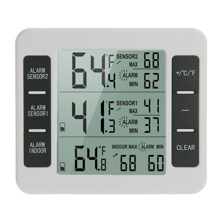 367D Indoor Outdoor Fridge Freezer Thermometer with 2 and Alarm for Home  Bar - AliExpress