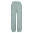 thumbnail image 3 of TYGHBN Women Pant Waist Crop Loose Colour Pure and Pants Harem Linen Elastic with Pocket Women Casual Pants Women Summer Pants Casual Summer Work Pants for Women Drawstring Sweatpants Women Casual, 3 of 4