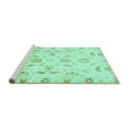 thumbnail image 2 of Ahgly Company Machine Washable Indoor Rectangle Oriental Turquoise Blue Traditional Area Rugs, 7' x 9', 2 of 4