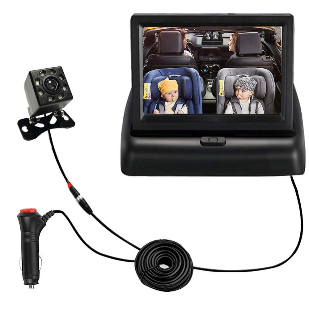 Car Reverse Parking Camera With Radar Sensor&4.3" Foldable LCD Rear View Monitor 