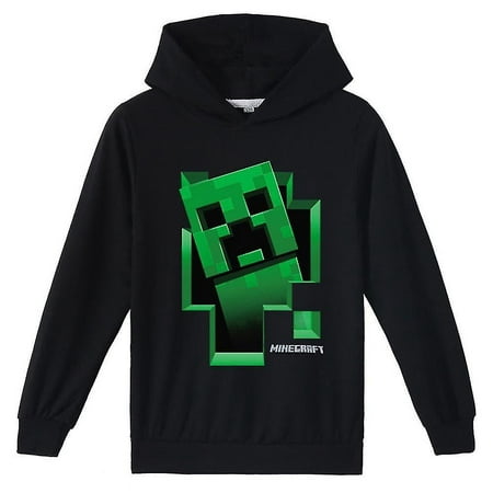 Minecraft Hoodies Kids Boys Creeper Inside Hooded Jumper Gamer Sweater ...