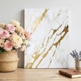 thumbnail image 2 of Canvas Wall Art, White Gold Modern Framed Canvas Prints for Kitchen Bedroom, Abstract Vintage Marble Geometric Small Gallery Wrapped Wall Decor for Home Office, Gifts, 8"x12" Ship Next Day, 2 of 9