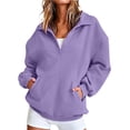 thumbnail image 7 of Lumtrix Womens Oversized Sweatshirts V Neck Henley Turtle Neck Long Sleeve Button Fleece Pullover, Casual Teen Girls Y2K , Fall Winter Fashion Purple S, 7 of 7