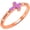 Rose, variant on 925 Sterling Silver White Gold Plated Amethyst Cross Ring - Women's Christmas Gift