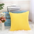 thumbnail image 4 of PiccoCasa Velvet Corn Striped Square Throw Pillow Cover, Yellow, 26"x26", 4 of 7