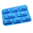 thumbnail image 1 of Juego de 2 moldes de silicona antiadherentes para magdalenas, pastel de chocolate, molde de jabón, magdalenas y gelatina, molde con forma de coches de dibujos animados, 1 of 5