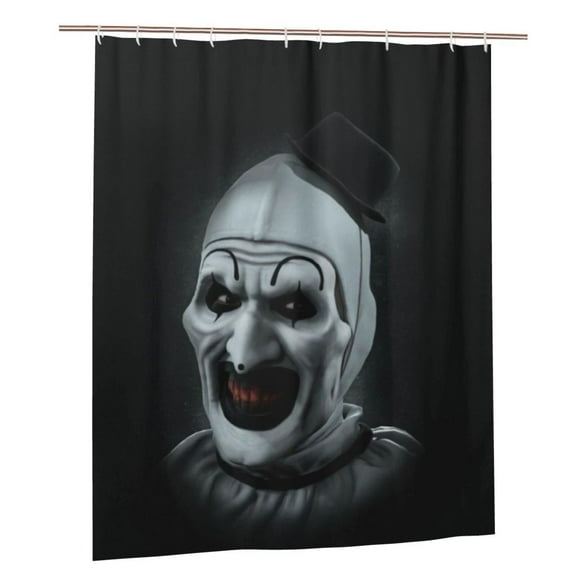 Terrifier Shower Curtain, Waterproof Washable Decorative Shower Curtain for Bathroom Bathtub, Bath Accessories Decor Set with 12 Hooks 60x72Inch Plastic
