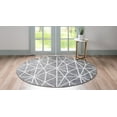 thumbnail image 3 of Rugs.com Lattice Trellis Collection Rug – 3 Ft Round Gray Low-Pile Rug Perfect For Kitchens, Dining Rooms, 3 of 9