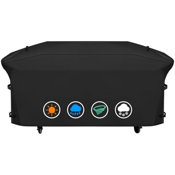 Heavy Duty 600D Polyester Grill Cover Compatible with Blackstone Bronco 5-Burner 44" Omnivore Propane Griddle and fits Blackstone 28 Culinary Cabinet Griddle with Air Fryer 2 -Burner Grill