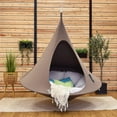 thumbnail image 2 of Vivere CACDT7 Sheltered Hanging Chair Polyester Cotton Blend Double, Taupe, 2 of 7