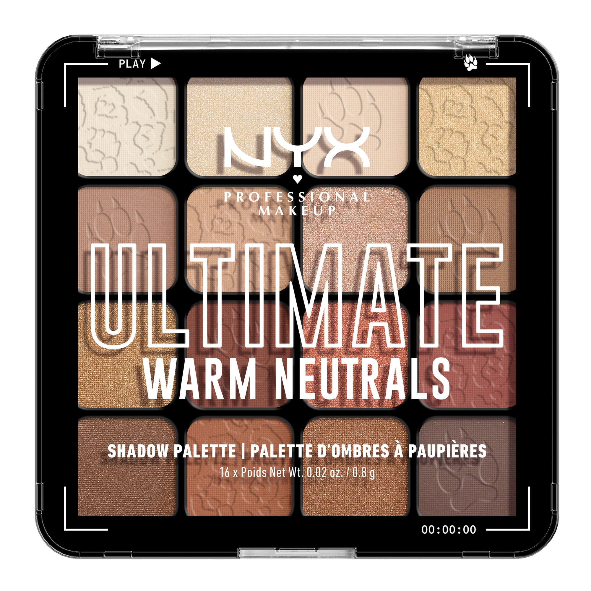 NYX Professional Makeup Ultimate Eye Shadow Palette Set, Brights