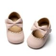 thumbnail image 4 of WILLFUN Baby Girls Mary Jane Flats Bowknot Princess Dress Crib Shoes Non-Slip Soft Sole Shoes for Toddler First Walkers(6-12 Months Infant, Pink), 4 of 5