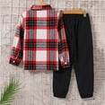 thumbnail image 5 of Xudanell Kids Clothes Checkered Coat Plus Size Boys Outfits Spring Jackets Solid Color Pants 4t Boys Clothes Red 3-4 Years, 5 of 8