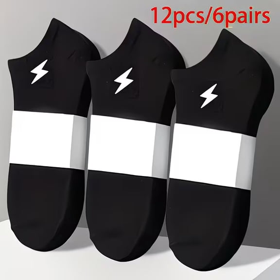 6 Pairs Men's Cushioned Ankle Socks with Arch Support, Thick Athletic Low Cut Socks, Breathable Polyester Sports Casual Socks for Gym, Travel and Everyday Wear, Black White Gray