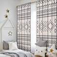 thumbnail image 5 of Blackout Kids Curtains,Geometric Diamond Striped Pattern Childrens Insulated Curtains Set Of 2,Bedroom Essentials,Toddler Room Decor 52x84in(132x213cm), 5 of 5