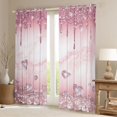 thumbnail image 2 of Homewish Romantic Love Heart Black Out Curtains, Fashion Glitter Diamond Curtains Pack of 2 (42x63 Each), Pink Sequin Print Bedroom Curtains, Black Out Curtains Decor, 2 of 6