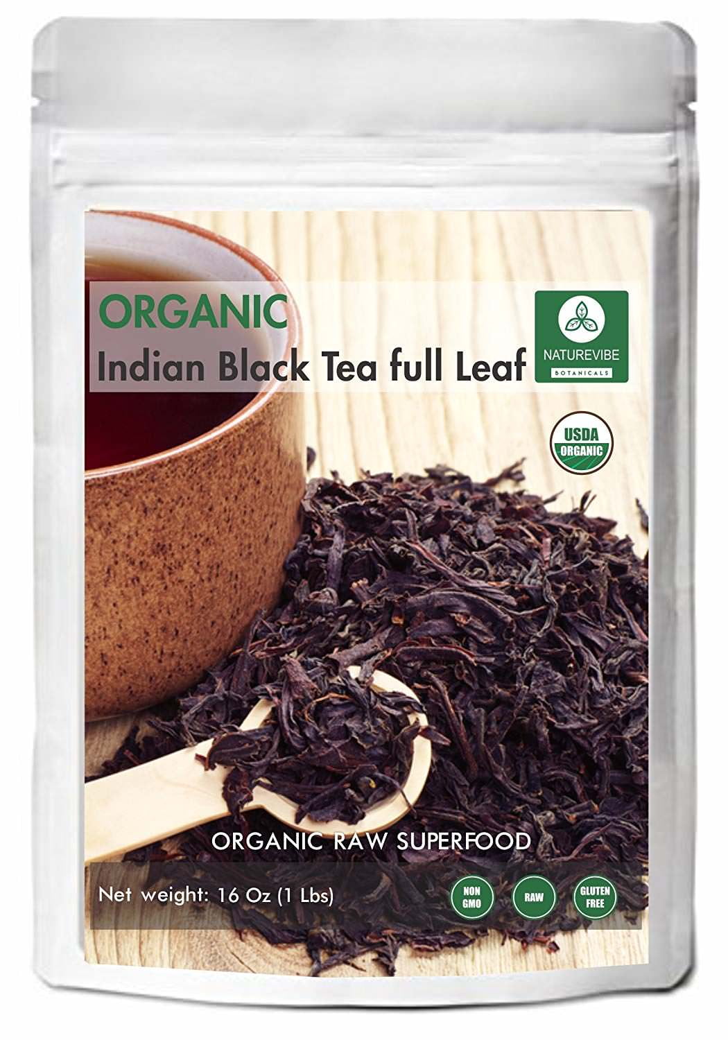 Organic Indian Black Tea Full Leaf (100gm) by Naturevibe Botanicals