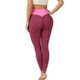 thumbnail image 4 of Doublju Women's High Waist Butt Lift Tummy Control Yoga Pants Textured Leggings, 4 of 4