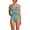 Sage Green Shine, variant on Women's Slender Suit Shine Bandeau Tummy Control High Leg One Piece Swimsuit