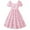 Pink, variant on Odeerbi Kids Girls Summer Floral Princess Dress Cute Square Neck Puff Short Sleeve Cotton Pleated Dress Kids Girls Clothes