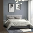 thumbnail image 6 of Linen Upholstered Headboard with Solid Rubber Wood Legs for Full and Queen Size Bed Frames, 6 of 7