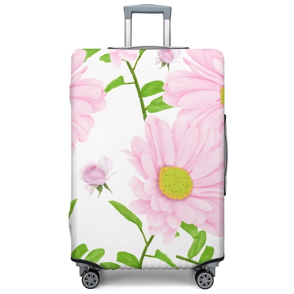 Stretch Luggage Cover XL(29-32in)– Elastic Travel Suitcase Protector with Handle Openings & Bottom Closure, Washable Polyester Spandex Suitcases Cover, Daisy Flower Print