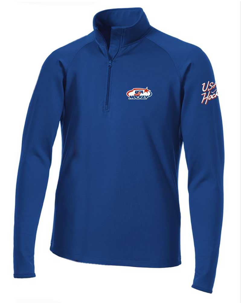 USA Hockey Men's 1/2 Zip Performance Pullover Top Athletic Shirt Color