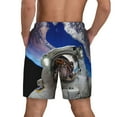 thumbnail image 4 of Fotbe Astronaut in Outer Space Men’s Swim Trunks Quick Dry Swim Shorts Board Shorts with Mesh Lining-3X-Large, 4 of 9