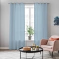 thumbnail image 5 of Sky Blue Kitchen Curtains 96 Inch Length, Modern Pure Winter Sky Blue Grommet Top Bedroom Living Room Curtains, Light Filtering Cafe Curtain Drapes 2 Panels Set 104''x96'', 5 of 9