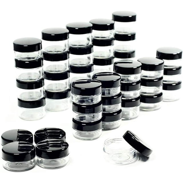 ZHAOCHENG 50 frascos de plástico vacíos para cosméticos, recipientes para muestras de 5 ml, botellas con tapas transparentes