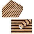 thumbnail image 2 of Papier Peint Rayé en Bois Fond Mur Bureau Armoire Autocollant Rénovation Papier Peint Auto-Collant B, 2 of 5