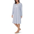 thumbnail image 3 of Aria Women's 100% Cotton Long Sleeve V-Neck Nightgown, Sizes S-3X, 3 of 7