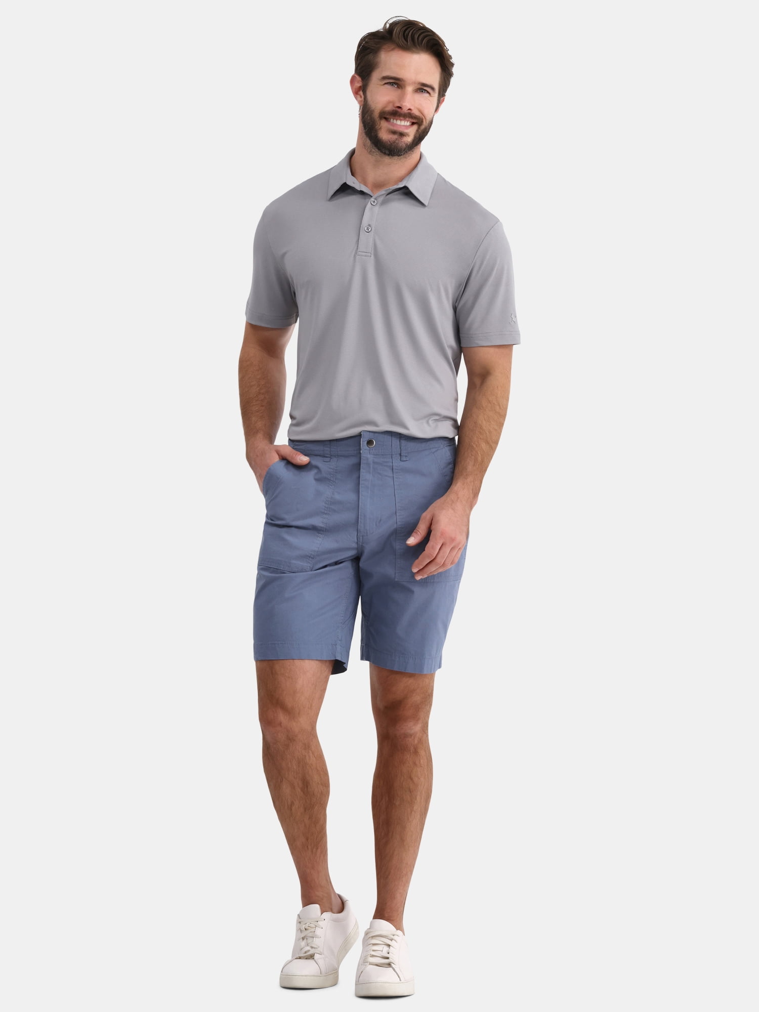 Birdie Bound Men's and Big Men’s Textured Stripe Golf Polo Shirt, Sizes XS to 5XL